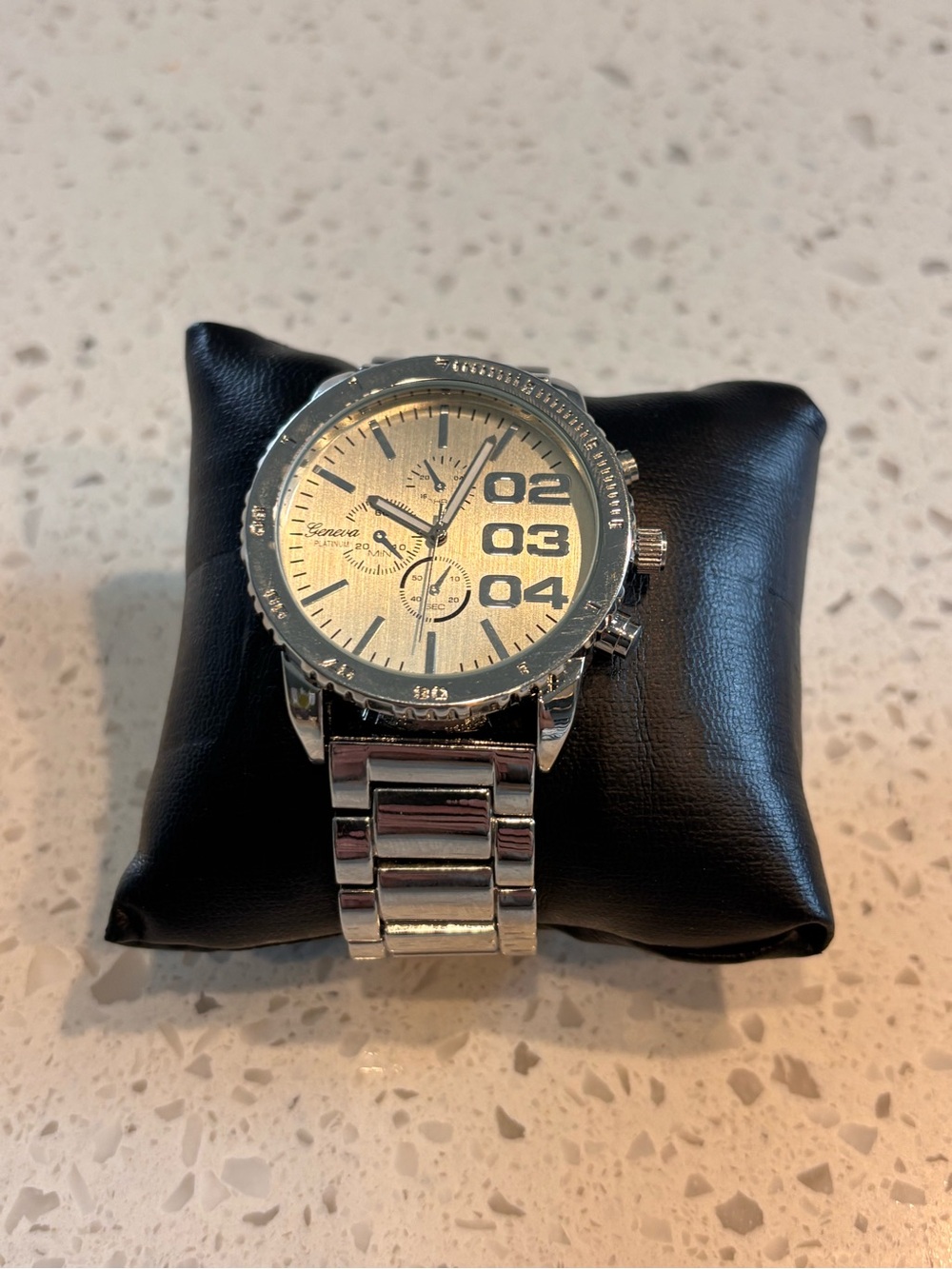 Geneva Silver Bracelet Men's Watch
